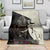 Kentucky Racing Horses Derby Hat Girl Blanket Black Color