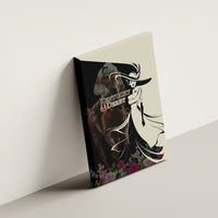 Kentucky Racing Horses Derby Hat Girl Canvas Wall Art Black Color - Wonder Print Shop