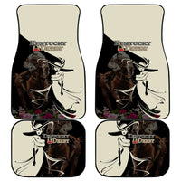 Kentucky Racing Horses Derby Hat Girl Car Mats Black Color - Wonder Print Shop