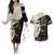 Kentucky Racing Horses Derby Hat Girl Couples Matching Off The Shoulder Long Sleeve Dress and Hawaiian Shirt Black Color - Wonder Print Shop