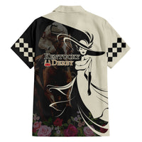 Kentucky Racing Horses Derby Hat Girl Family Matching Long Sleeve Bodycon Dress and Hawaiian Shirt Black Color - Wonder Print Shop