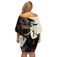 Kentucky Racing Horses Derby Hat Girl Family Matching Off Shoulder Short Dress and Hawaiian Shirt Black Color - Wonder Print Shop