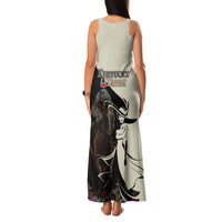 Kentucky Racing Horses Derby Hat Girl Family Matching Tank Maxi Dress and Hawaiian Shirt Black Color - Wonder Print Shop
