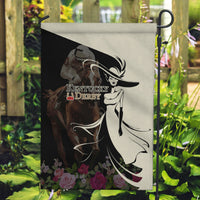 Kentucky Racing Horses Derby Hat Girl Garden Flag Black Color - Wonder Print Shop