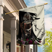 Kentucky Racing Horses Derby Hat Girl Garden Flag Black Color - Wonder Print Shop