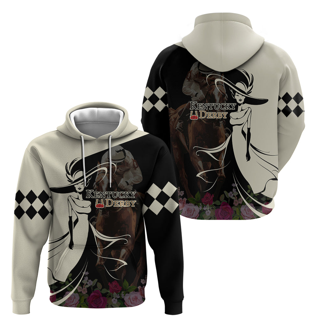 Kentucky Racing Horses Derby Hat Girl Hoodie Black Color - Wonder Print Shop