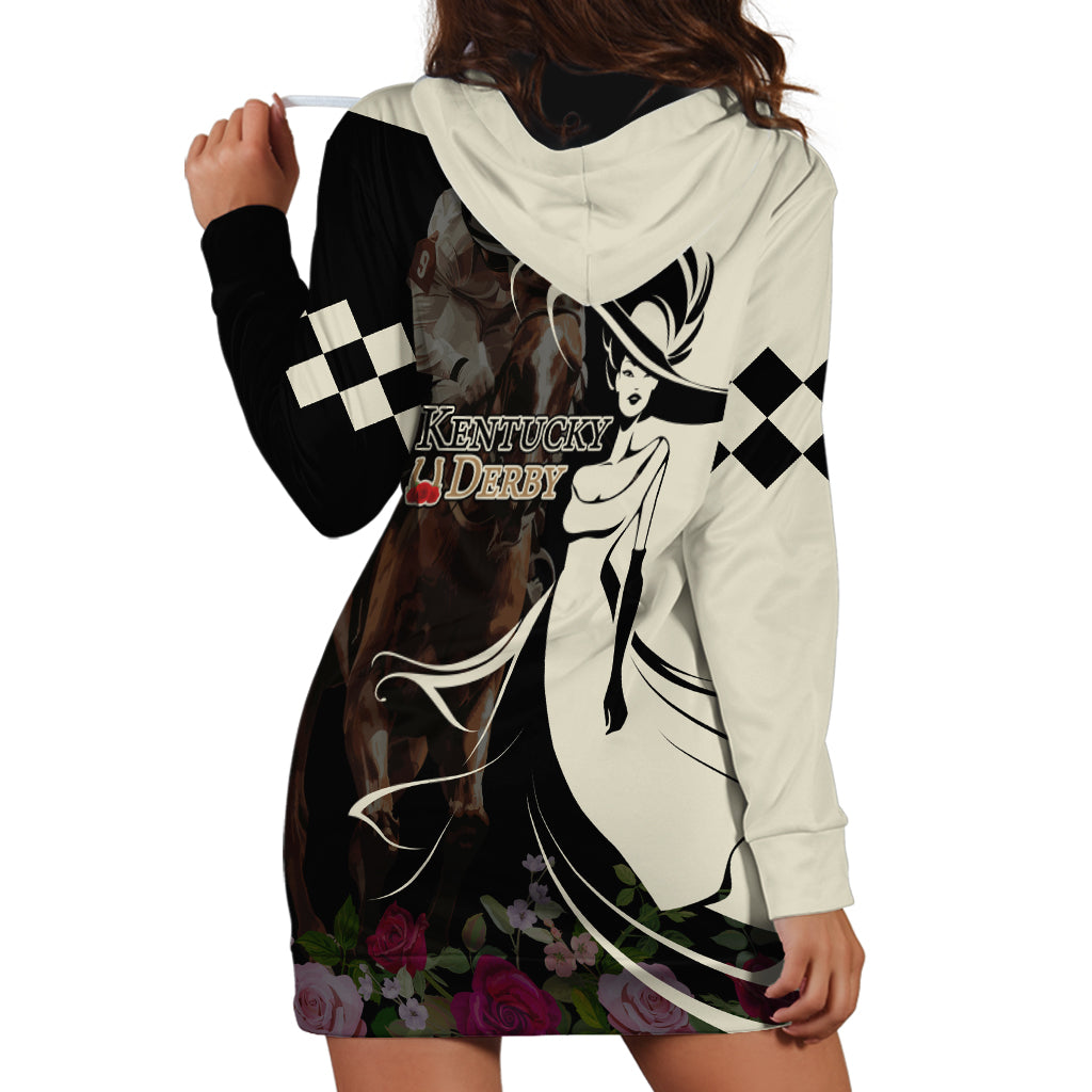 Kentucky Racing Horses Derby Hat Girl Hoodie Dress Black Color - Wonder Print Shop