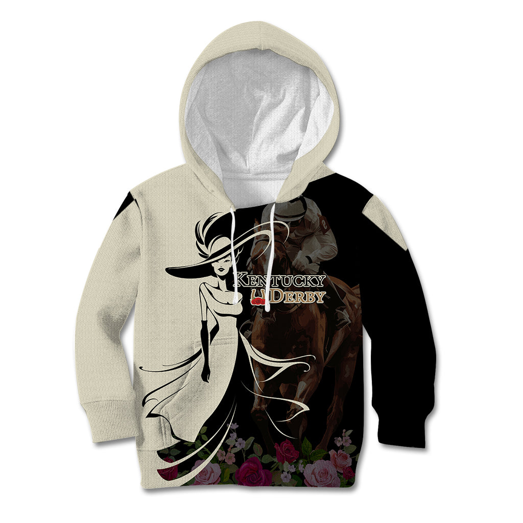 Kentucky Racing Horses Derby Hat Girl Kid Hoodie Black Color - Wonder Print Shop