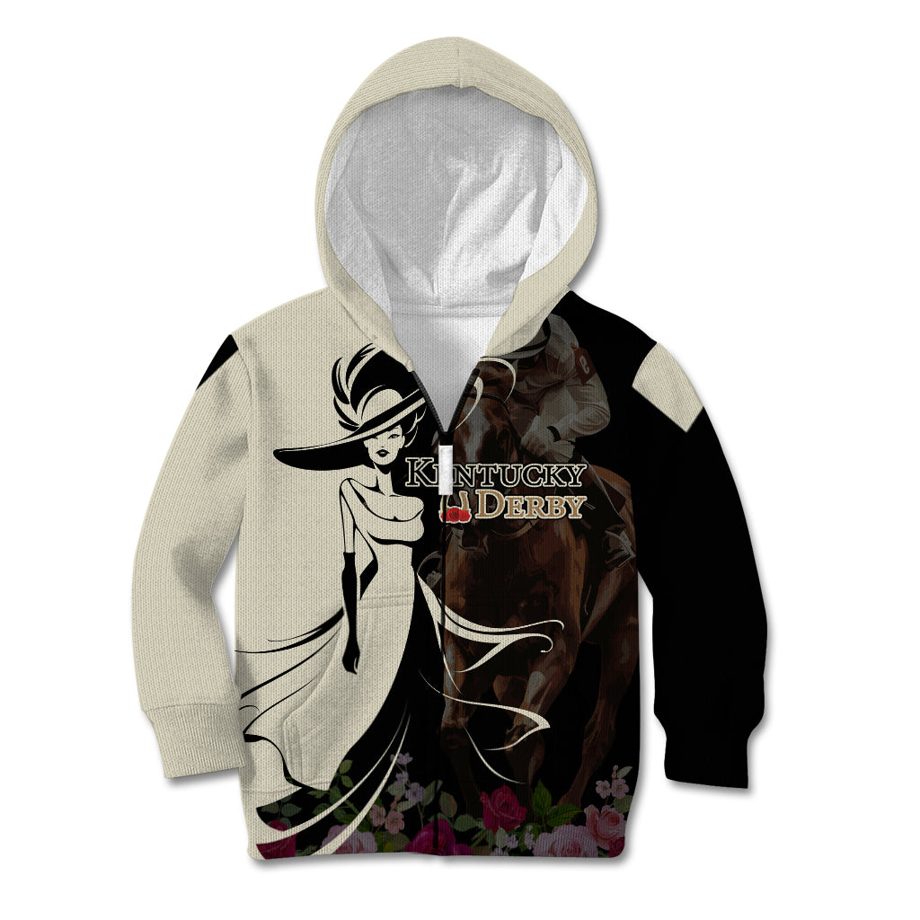Kentucky Racing Horses Derby Hat Girl Kid Hoodie Black Color - Wonder Print Shop