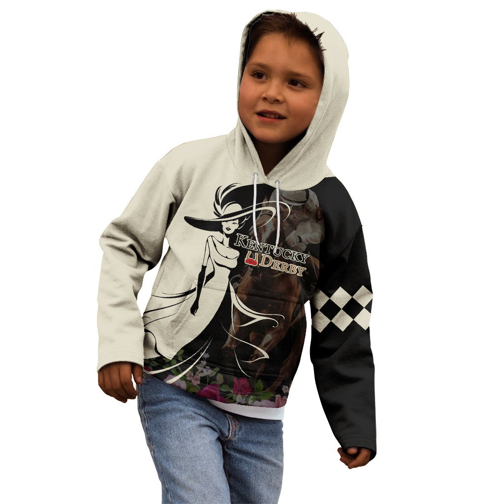 Kentucky Racing Horses Derby Hat Girl Kid Hoodie Black Color - Wonder Print Shop