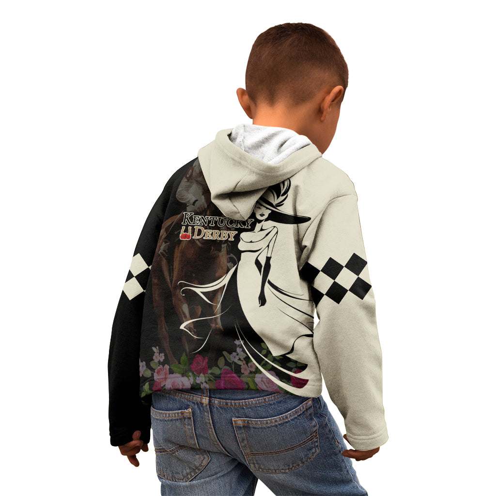 Kentucky Racing Horses Derby Hat Girl Kid Hoodie Black Color - Wonder Print Shop