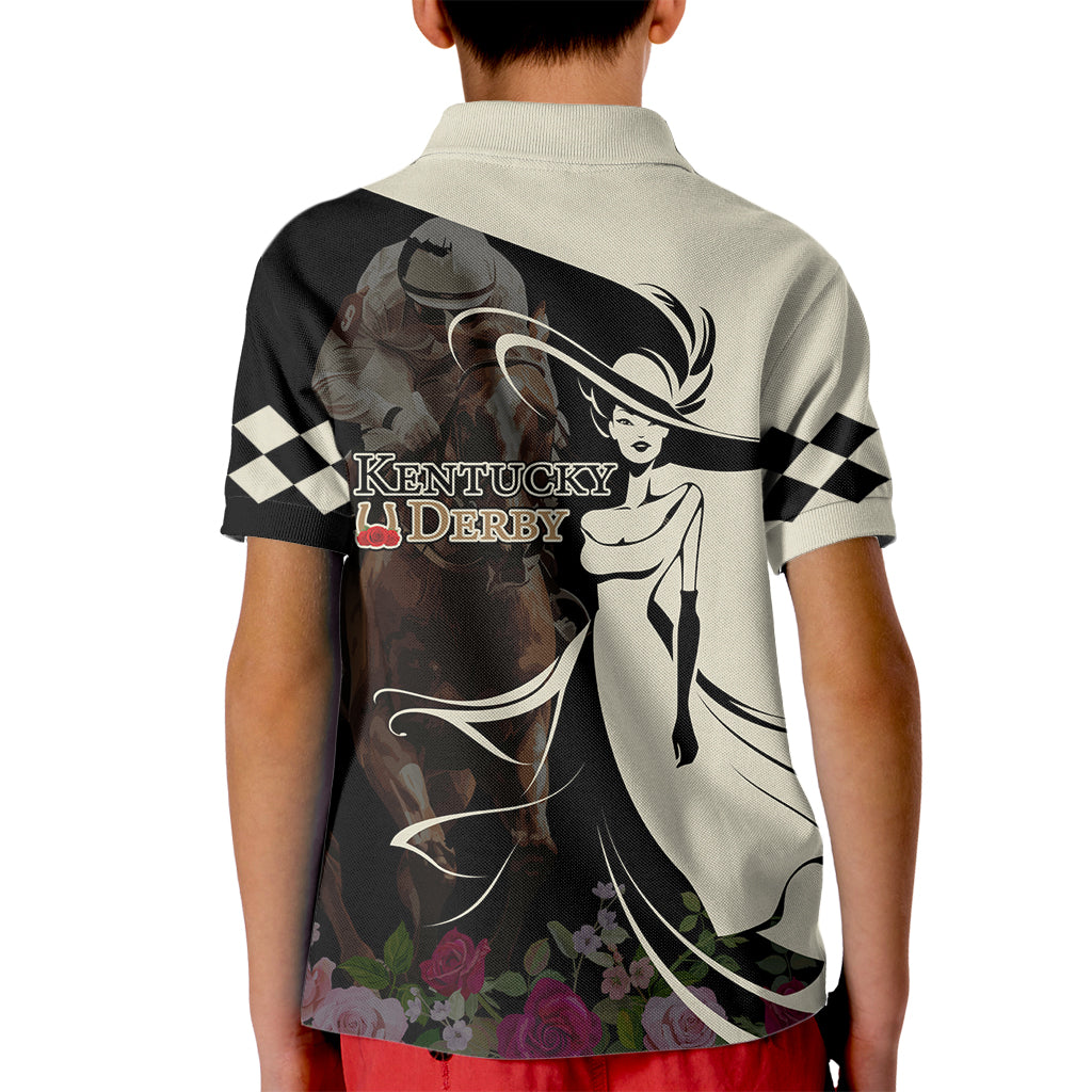 Kentucky Racing Horses Derby Hat Girl Kid Polo Shirt Black Color - Wonder Print Shop