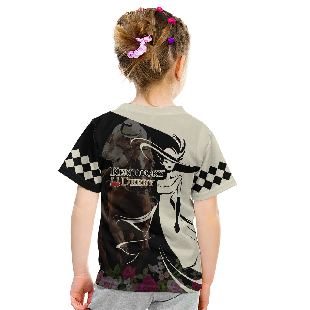Kentucky Racing Horses Derby Hat Girl Kid T Shirt Black Color - Wonder Print Shop