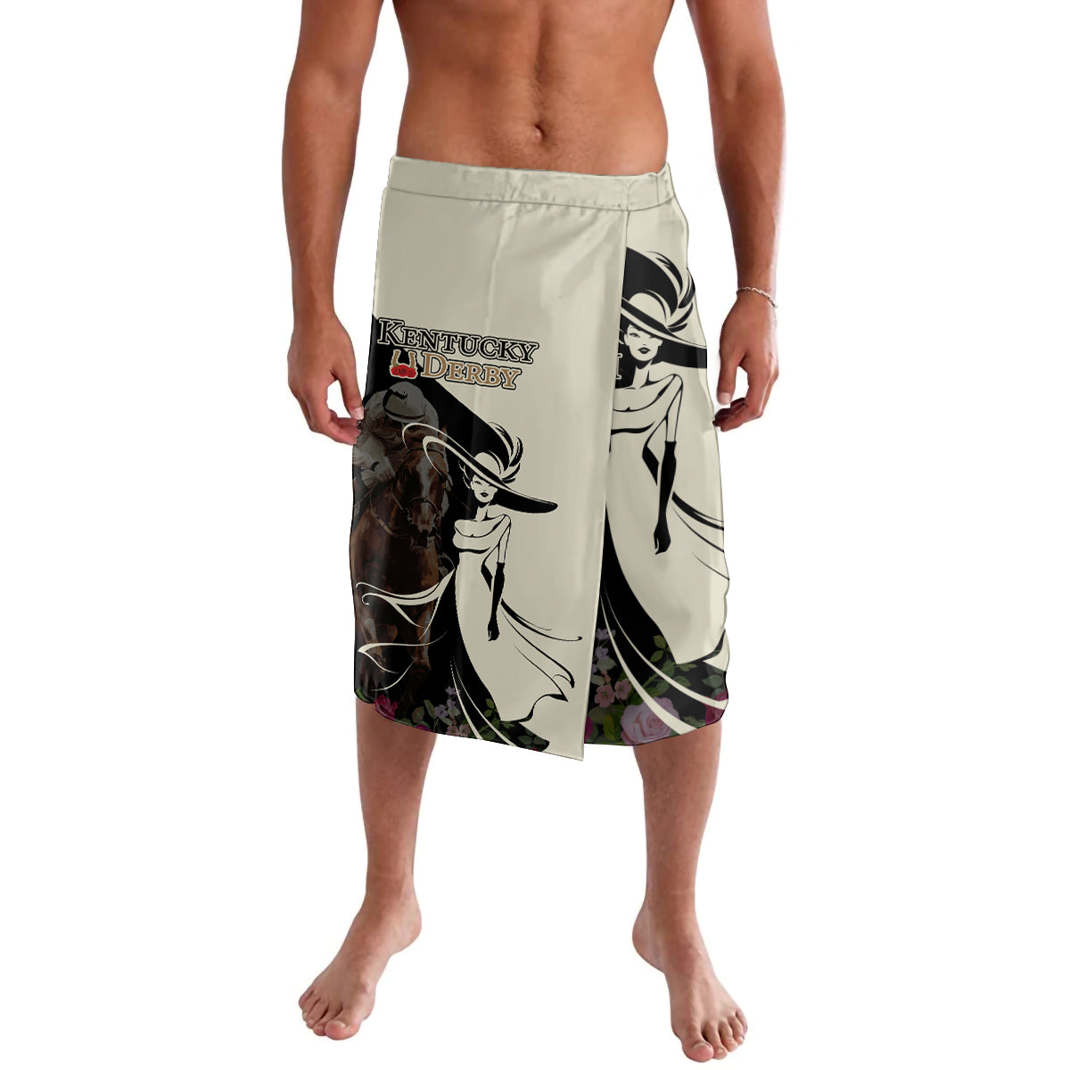 Kentucky Racing Horses Derby Hat Girl Lavalava Black Color - Wonder Print Shop