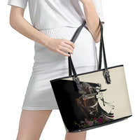 Kentucky Racing Horses Derby Hat Girl Leather Tote Bag Black Color - Wonder Print Shop