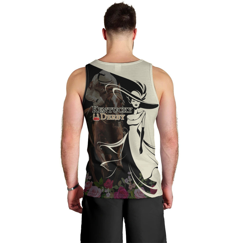 Kentucky Racing Horses Derby Hat Girl Men Tank Top Black Color - Wonder Print Shop