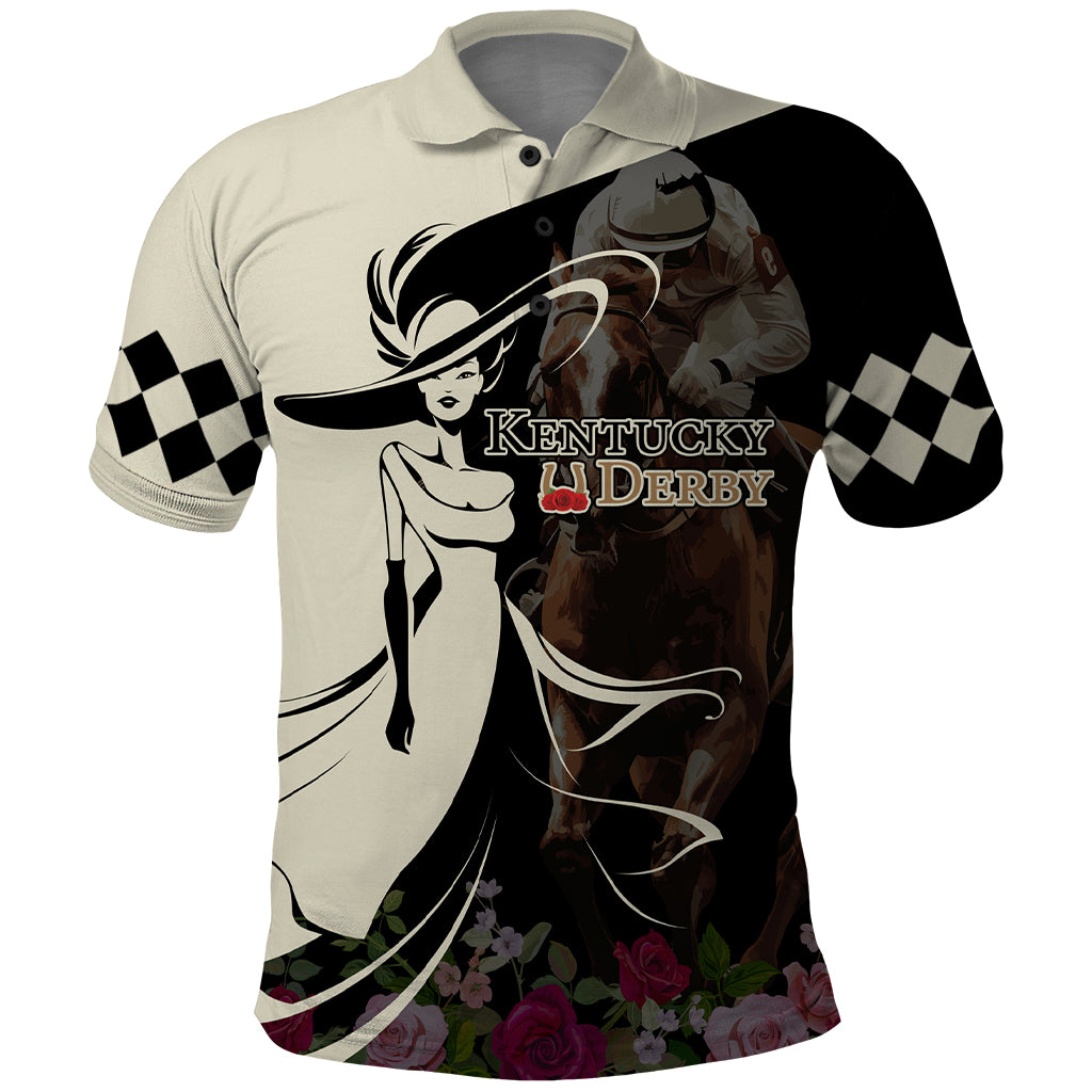 Kentucky Racing Horses Derby Hat Girl Polo Shirt Black Color - Wonder Print Shop