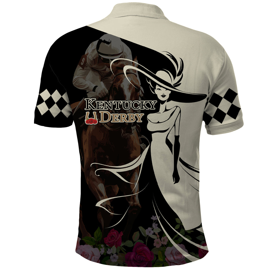 Kentucky Racing Horses Derby Hat Girl Polo Shirt Black Color - Wonder Print Shop