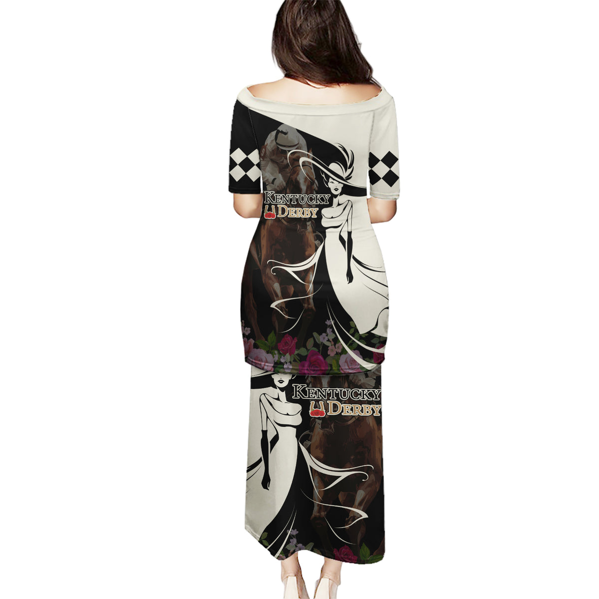 Kentucky Racing Horses Derby Hat Girl Puletasi Black Color - Wonder Print Shop