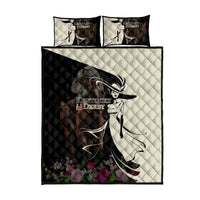 Kentucky Racing Horses Derby Hat Girl Quilt Bed Set Black Color - Wonder Print Shop