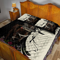 Kentucky Racing Horses Derby Hat Girl Quilt Bed Set Black Color - Wonder Print Shop