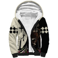 Kentucky Racing Horses Derby Hat Girl Sherpa Hoodie Black Color - Wonder Print Shop