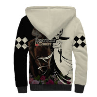 Kentucky Racing Horses Derby Hat Girl Sherpa Hoodie Black Color - Wonder Print Shop