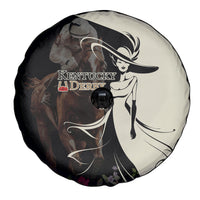 Kentucky Racing Horses Derby Hat Girl Spare Tire Cover Black Color - Wonder Print Shop