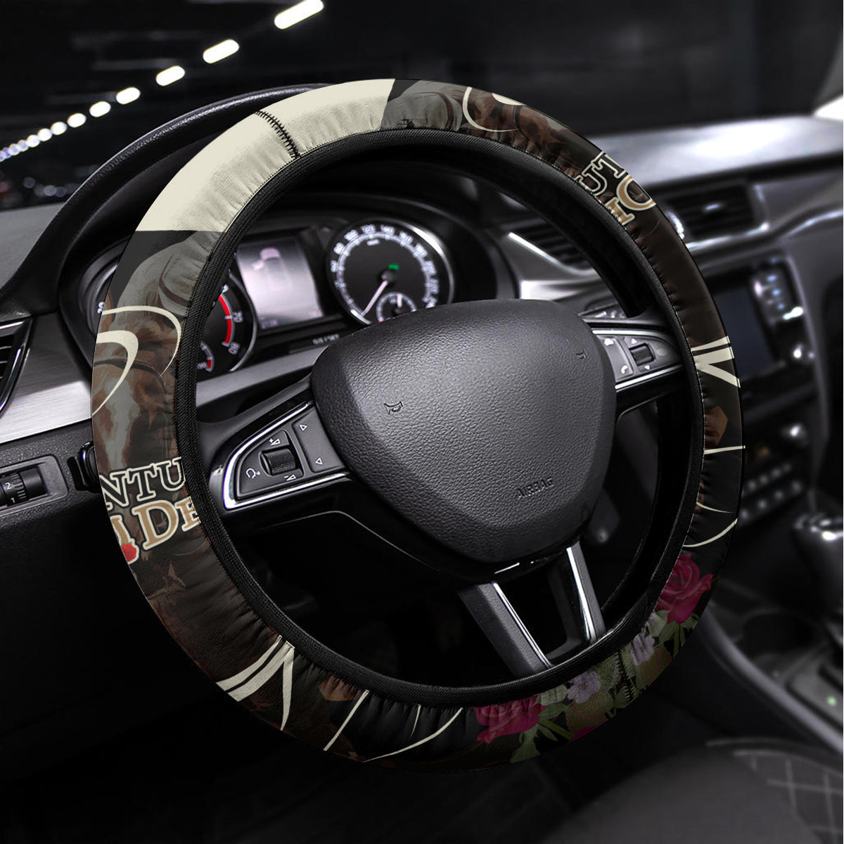 Kentucky Racing Horses Derby Hat Girl Steering Wheel Cover Black Color - Wonder Print Shop