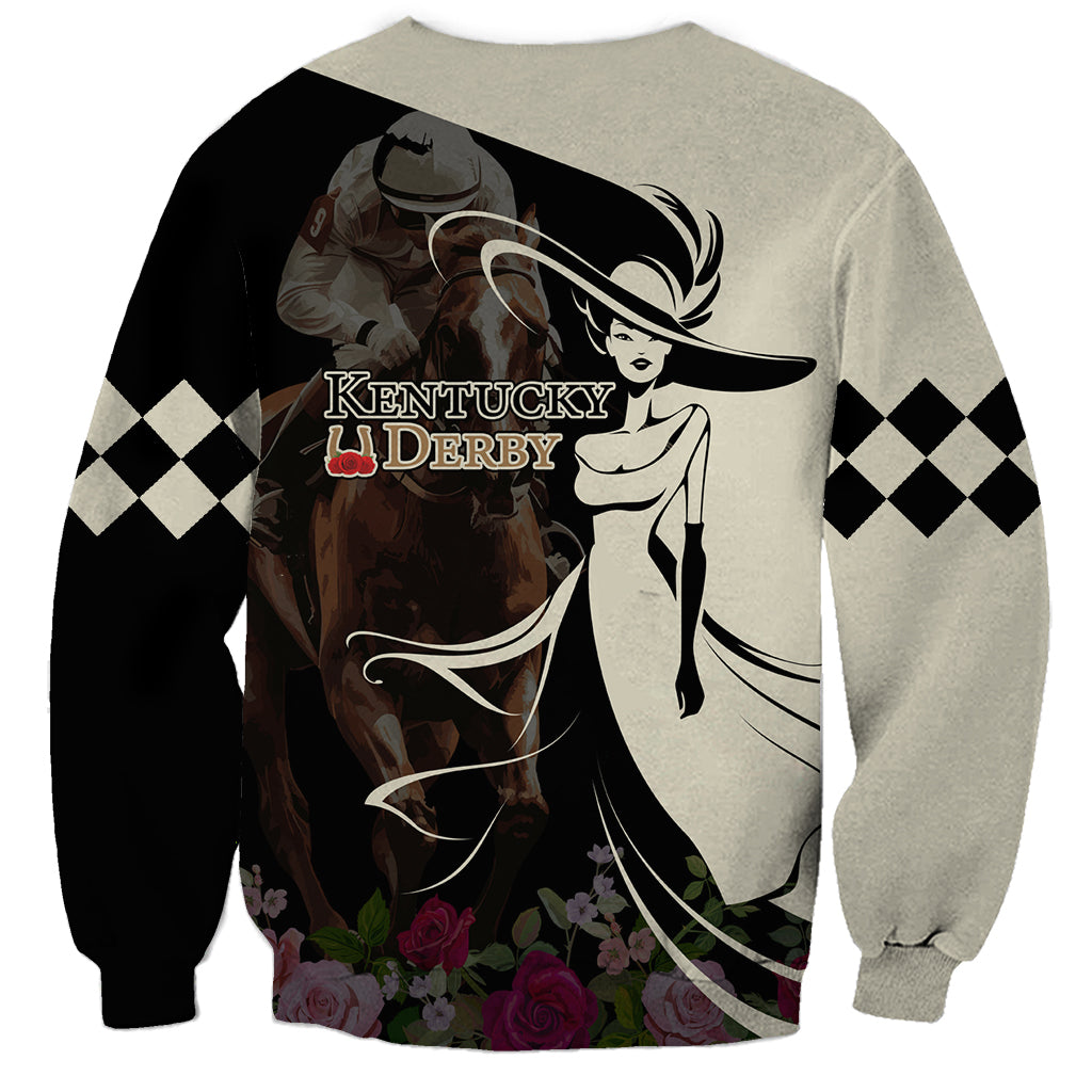 Kentucky Racing Horses Derby Hat Girl Sweatshirt Black Color - Wonder Print Shop