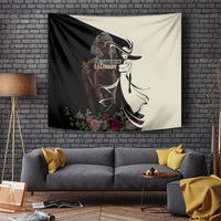 Kentucky Racing Horses Derby Hat Girl Tapestry Black Color - Wonder Print Shop