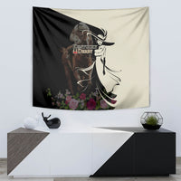 Kentucky Racing Horses Derby Hat Girl Tapestry Black Color - Wonder Print Shop