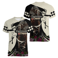 Kentucky Racing Horses Derby Hat Girl Women V-Neck T-Shirt Black Color - Wonder Print Shop