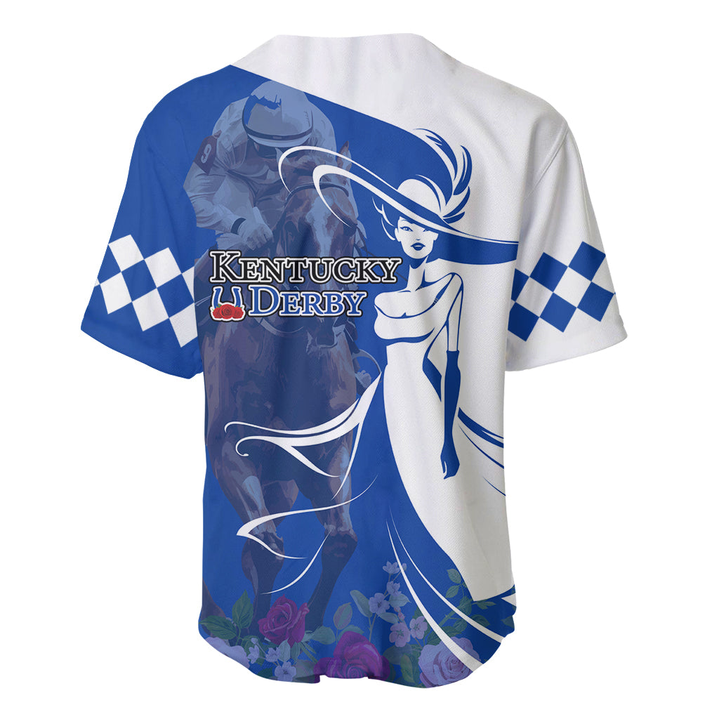 Kentucky Racing Horses Derby Hat Girl Baseball Jersey Blue Color - Wonder Print Shop