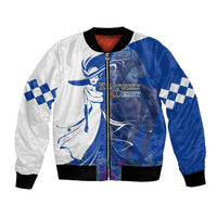 Kentucky Racing Horses Derby Hat Girl Bomber Jacket Blue Color - Wonder Print Shop