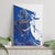 Kentucky Racing Horses Derby Hat Girl Canvas Wall Art Blue Color - Wonder Print Shop