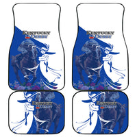 Kentucky Racing Horses Derby Hat Girl Car Mats Blue Color - Wonder Print Shop