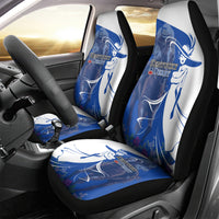 Kentucky Racing Horses Derby Hat Girl Car Seat Cover Blue Color - Wonder Print Shop