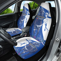 Kentucky Racing Horses Derby Hat Girl Car Seat Cover Blue Color - Wonder Print Shop