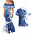Kentucky Racing Horses Derby Hat Girl Couples Matching Mermaid Dress and Hawaiian Shirt Blue Color - Wonder Print Shop