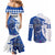 Kentucky Racing Horses Derby Hat Girl Couples Matching Mermaid Dress and Long Sleeve Button Shirt Blue Color