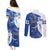 Kentucky Racing Horses Derby Hat Girl Couples Matching Puletasi and Long Sleeve Button Shirt Blue Color - Wonder Print Shop