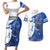 Kentucky Racing Horses Derby Hat Girl Couples Matching Short Sleeve Bodycon Dress and Hawaiian Shirt Blue Color - Wonder Print Shop