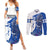 Kentucky Racing Horses Derby Hat Girl Couples Matching Summer Maxi Dress and Long Sleeve Button Shirt Blue Color - Wonder Print Shop