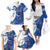 Kentucky Racing Horses Derby Hat Girl Family Matching Off The Shoulder Long Sleeve Dress and Hawaiian Shirt Blue Color - Wonder Print Shop
