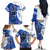 Kentucky Racing Horses Derby Hat Girl Family Matching Off The Shoulder Long Sleeve Dress and Hawaiian Shirt Blue Color - Wonder Print Shop