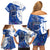 Kentucky Racing Horses Derby Hat Girl Family Matching Off Shoulder Short Dress and Hawaiian Shirt Blue Color - Wonder Print Shop