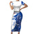 Kentucky Racing Horses Derby Hat Girl Family Matching Short Sleeve Bodycon Dress and Hawaiian Shirt Blue Color - Wonder Print Shop