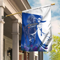 Kentucky Racing Horses Derby Hat Girl Garden Flag Blue Color - Wonder Print Shop