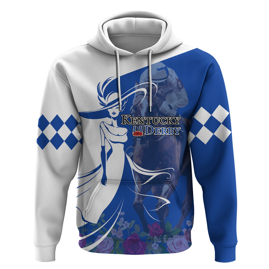 Kentucky Racing Horses Derby Hat Girl Hoodie Blue Color - Wonder Print Shop